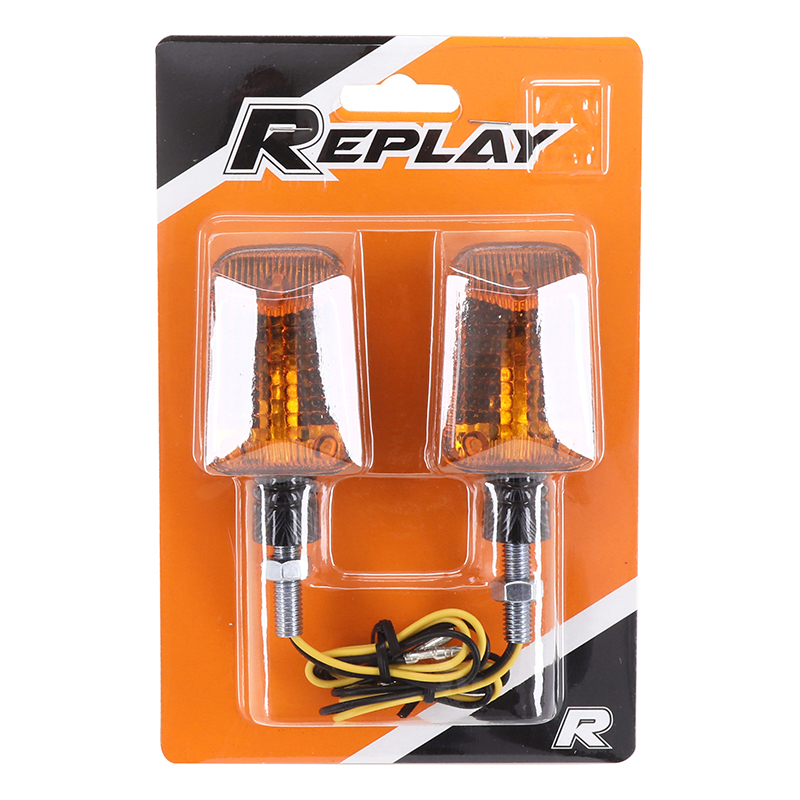 Clignotant universel Replay mini rectangle a ampoule BA9S orange-carbone (l 75MM - h 38MM - l 36MM) (paire) ** - vue 3