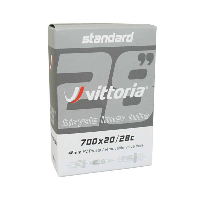Chambre à air vélo 700 x 20-28 Vittoria valve Presta 48 mm