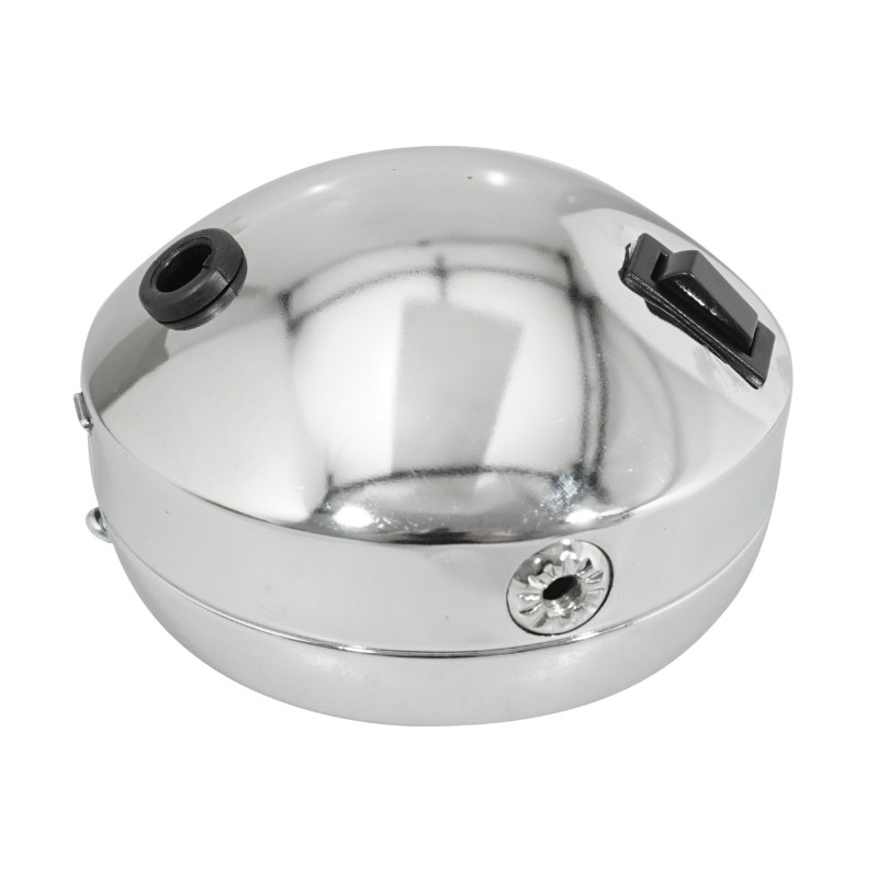 Phare-projecteur cyclo avant chrome avec interrupteur diam 140 mm BA20D universel Sélection P2R - vue 3