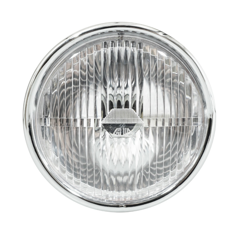 Phare-projecteur cyclo avant noir avec interrupteur diam 140 mm casquette chrome BA20D universel - vue 2