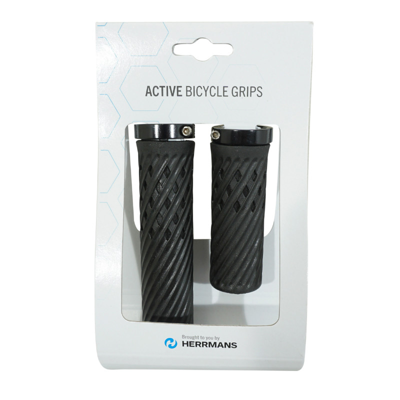 Poignées VTT Herrmans Luna Lock 90-130 mm noir avec collier de fermeture - vue 2