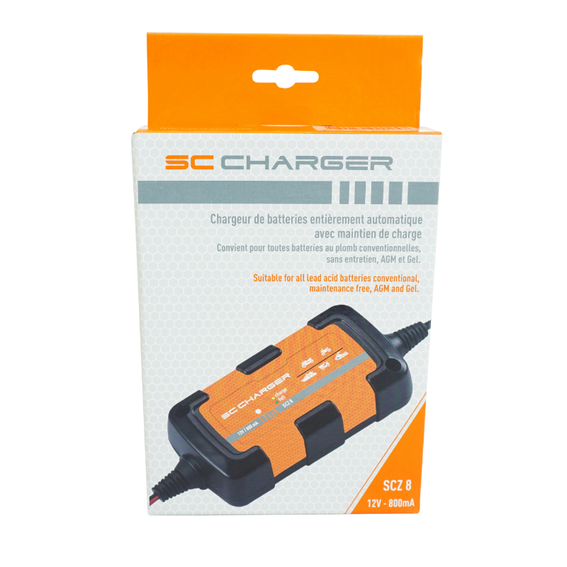 Chargeur de batterie automatique SC Charger SCZ 8 12V 800mA avec maintien de charge - vue 3