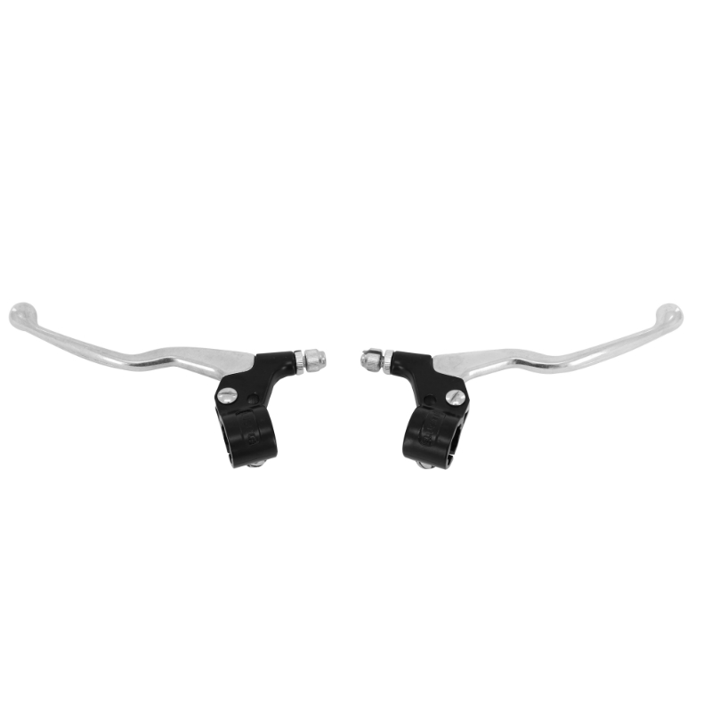 Levier-poignée de frein cyclo alu long M77 noir-poli paire Sélection P2R - vue 2