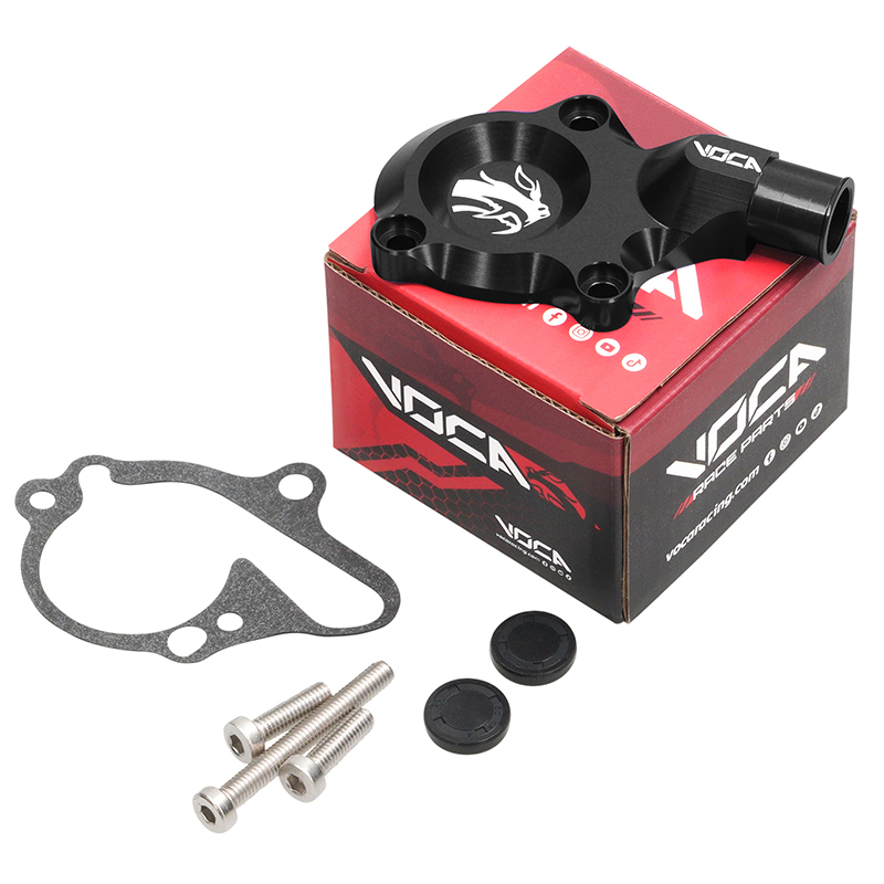 Carter-couvercle corps pompe à eau Voca Racing Minarelli 50 AM6 noir - vue 2