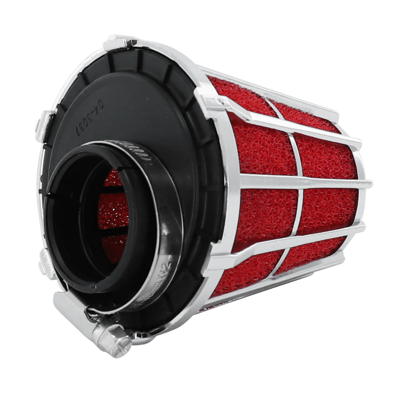 Filtre à air Malossi E5 droit décentré pour PHBG 15-21 chrome mousse rouge d.32 mm (sauf Peugeot) 042412K0 - vue 2