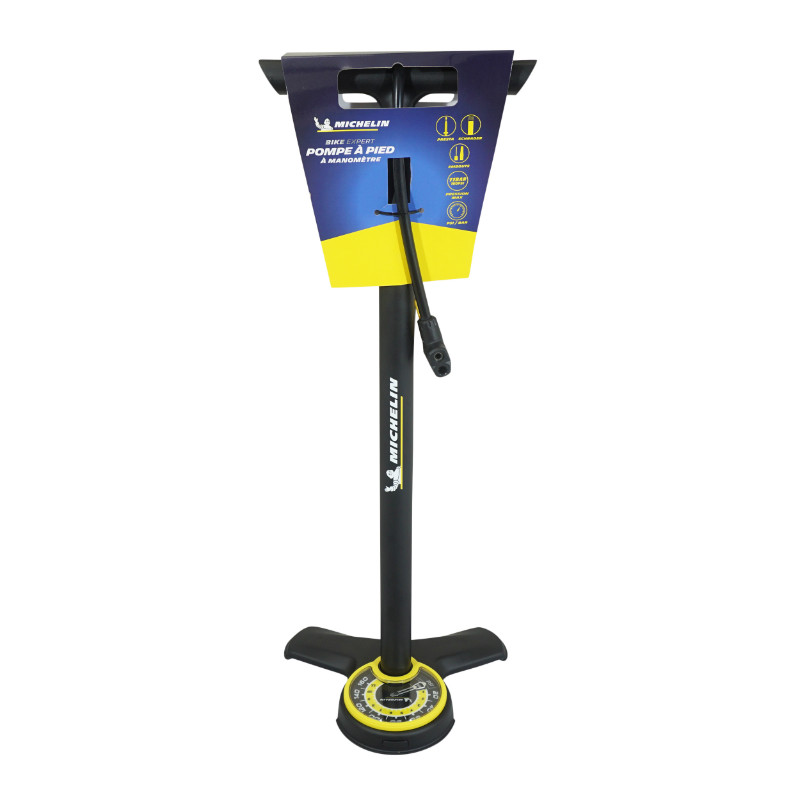Pompe à pied Michelin acier noir avec manomètre 11 bars raccord switch VP-VS - vue 4