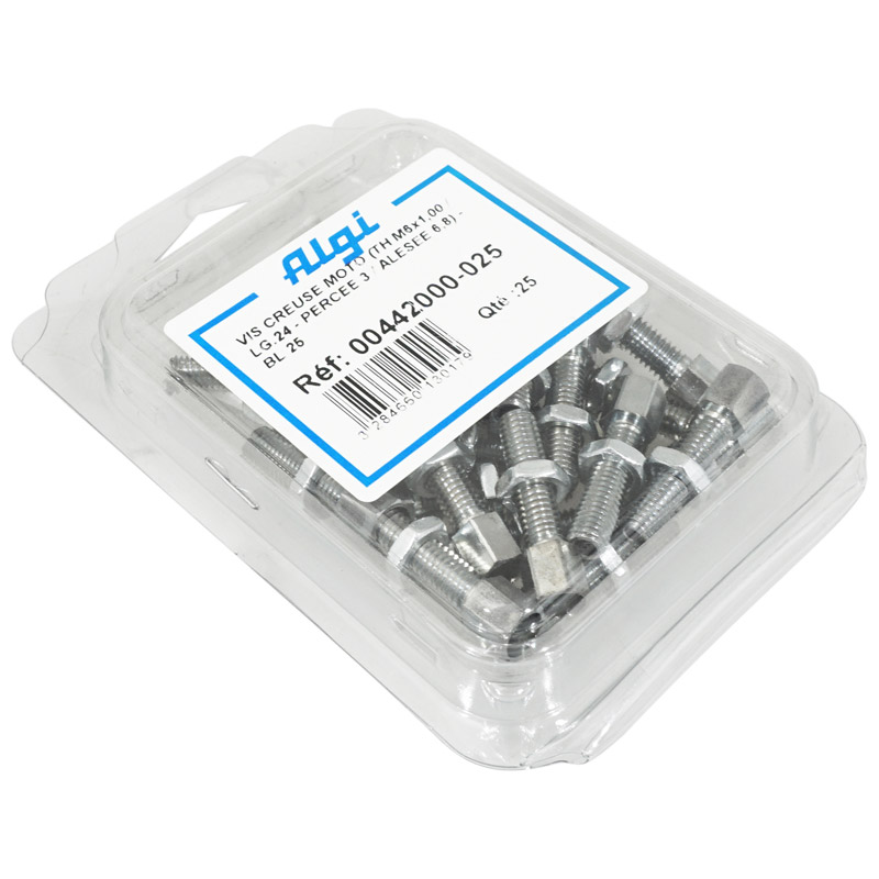 Vis creuse tendeur de câble cyclo diam M6 long 24 mm alésage 6,8 mm percage 3 acier ALGI - vue 2