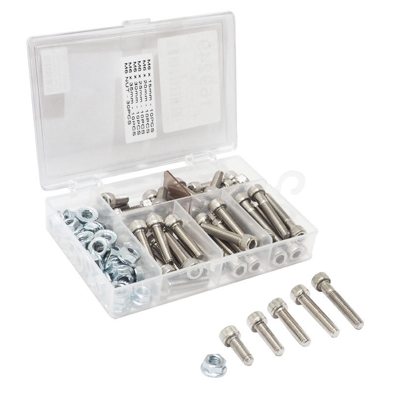 Vis CHC 6 pans creux M6 x 15-20-25-30-35 mm + écrou M6 assortiment Sélection P2R