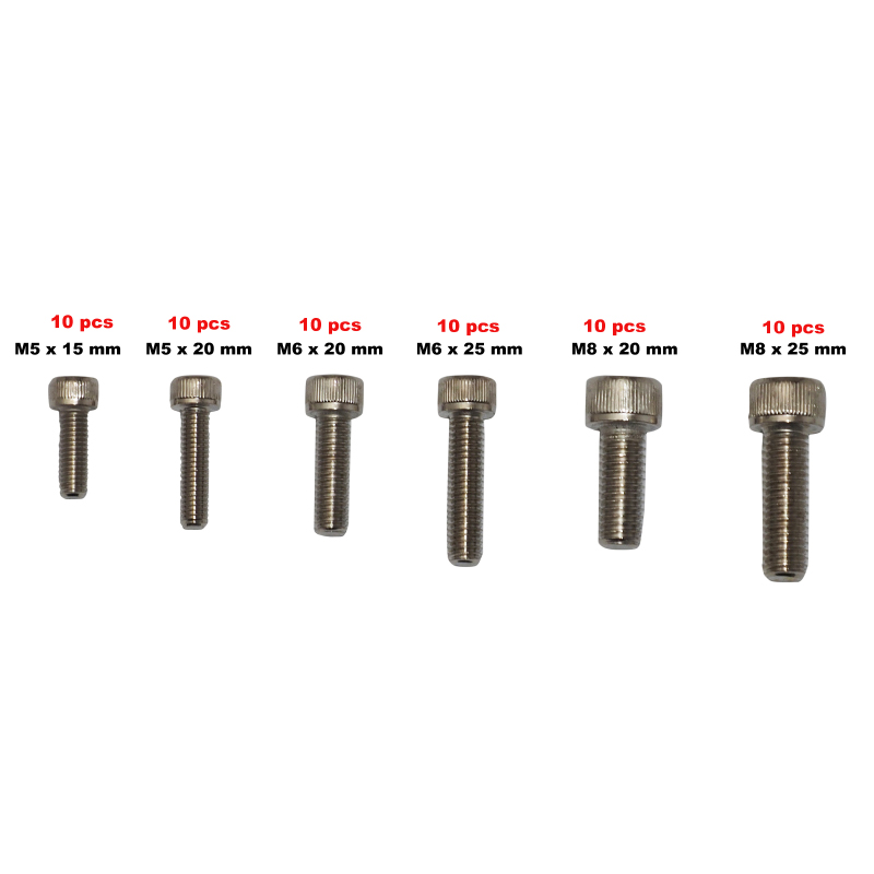 VIS CHC 6 PANS CREUX M5 x 15 mm - M5 x 20 mm - M6 x20 mm - M6 x 25mm - M8 x 20mm - M8 x 25mm (BOITE DE 60 PIECES) -SELECTION P2R - vue 2