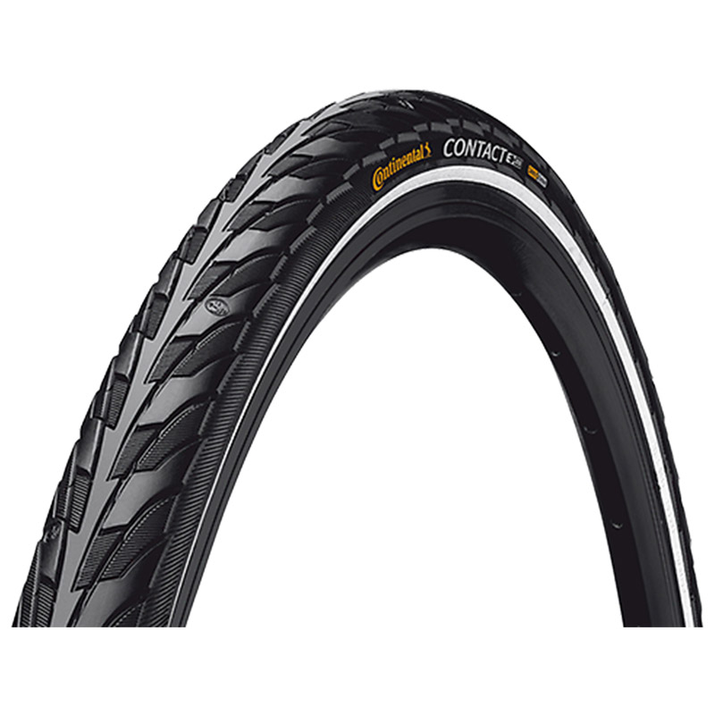 Pneu VTT urbain 26 x 1.75 Continental Contact flanc réflex noir TR homologué VAE