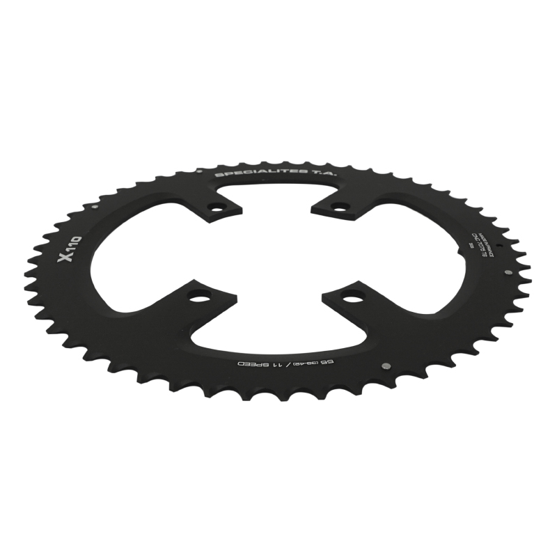 Plateau route 4BRA d.110 pour shimano ultegra R8000 - 6800 ta X110 55DTS exterieur compatible shimano 105 5800+R7000-DURA ace 9000+9100 noir 11V. (penser a commander le kit intravis correspondant) - vue 2