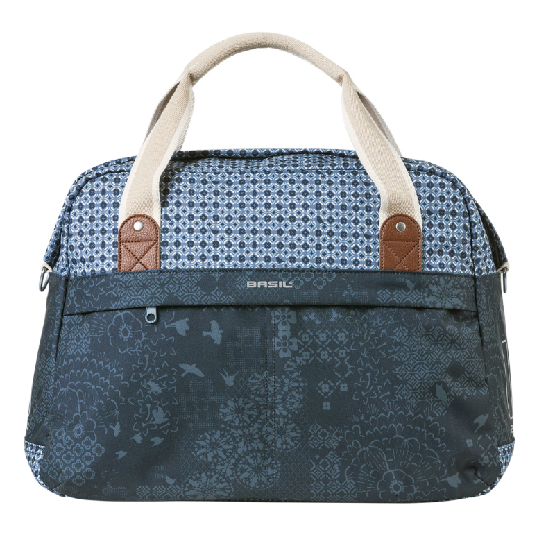 Sac à main vélo Basil Bohème 18L bleu indigo fixation hook-on 44x17x31cm - vue 2