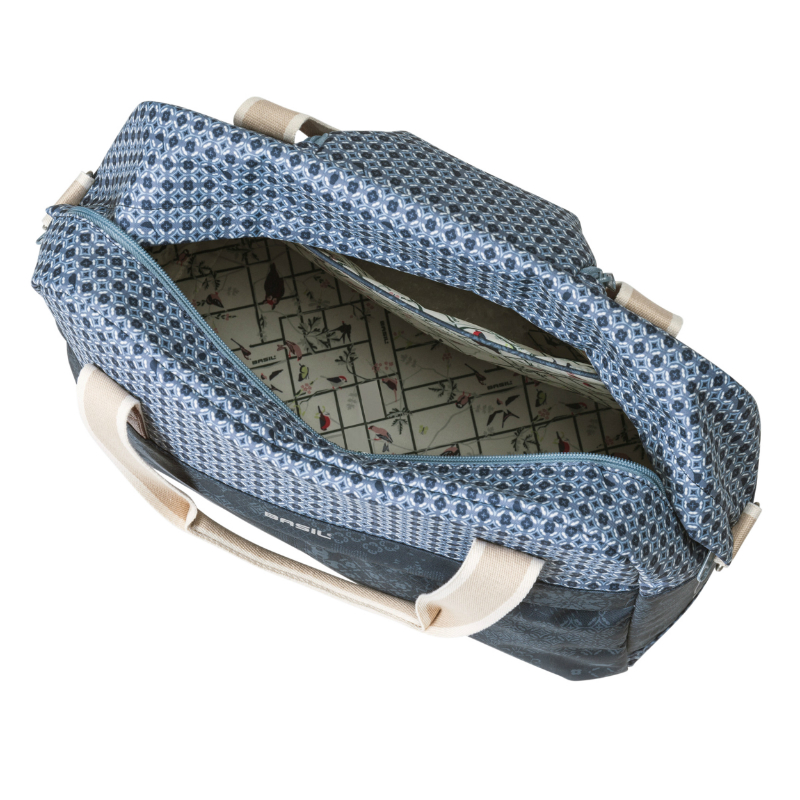Sac à main vélo Basil Bohème 18L bleu indigo fixation hook-on 44x17x31cm - vue 5