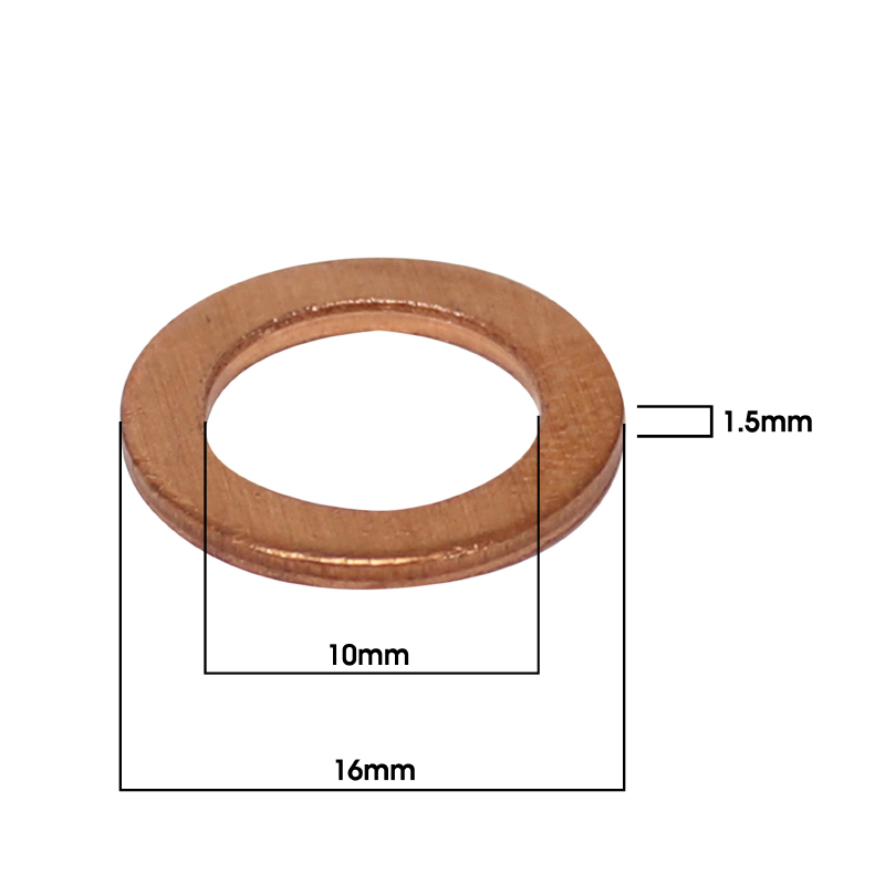 Rondelle-joint de vidange Artein cuivre plat diam 10 x 16 x 1,50 mm - Blister 10 pièces - vue 2