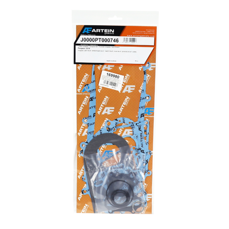 Joint moteur complet Artein Peugeot 50 Ludix 4T / Speedfight 4T / Tweet 4T / Vivacity 4T - Sym 50 Mio 2009+ / Orbit 3 4T - vue 2