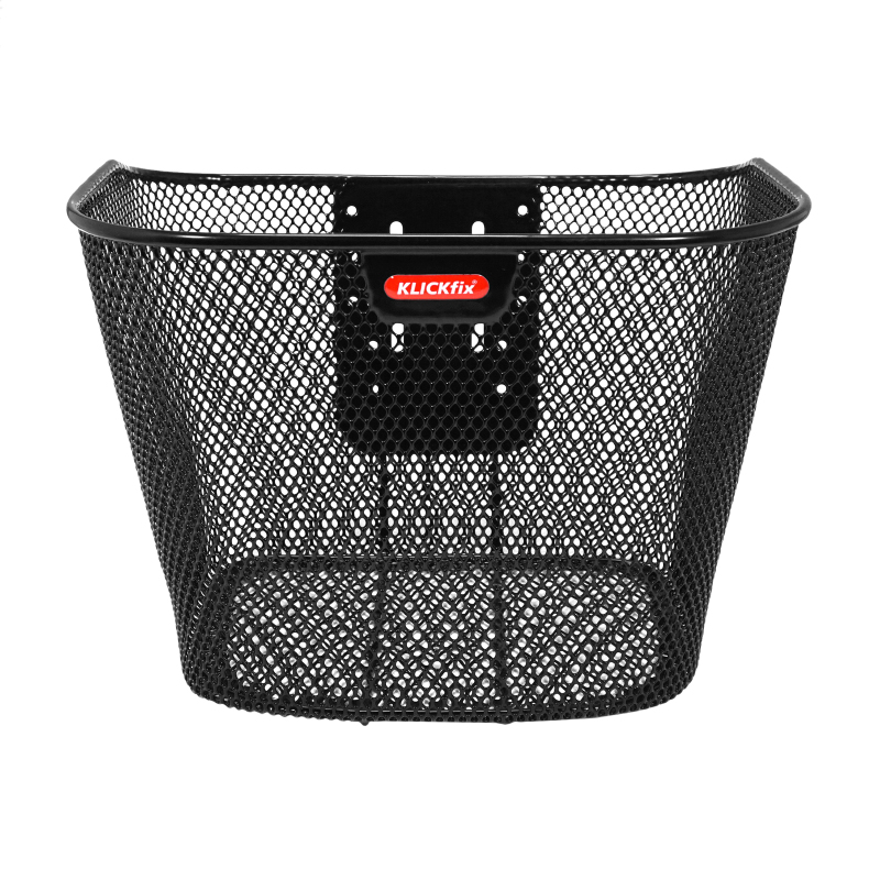 Panier avant acier nid d'abeille Klickfix 16L noir avec platine fixe 35x26x25cm - vue 2