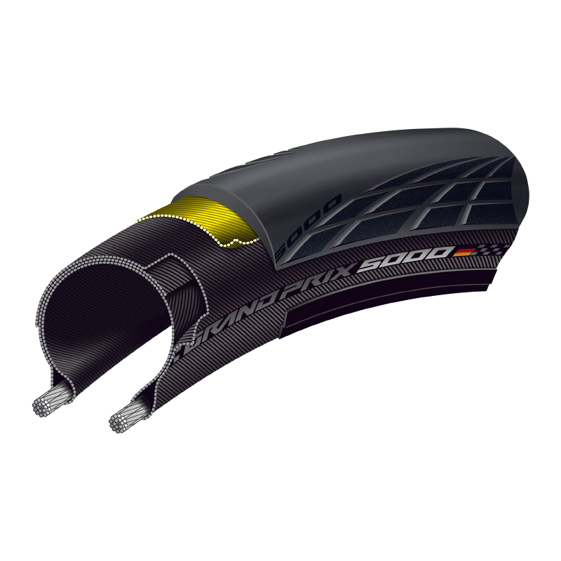 Pneu route 700 x 30 Continental grand prix 5000 noir TS (30-622) -GP5000 - vue 2