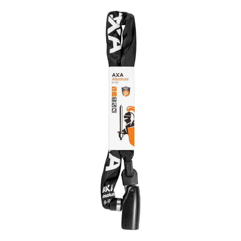 Antivol velo chaine a cle Axa absolute diam 8 MM L0.90M noir - niveau protection eleve pour velo electrique - securite niveau 9-15 - vue 2
