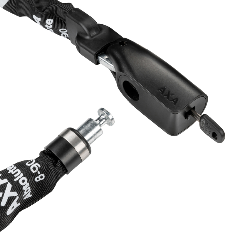 Antivol velo chaine a cle Axa absolute diam 8 MM L0.90M noir - niveau protection eleve pour velo electrique - securite niveau 9-15 - vue 4