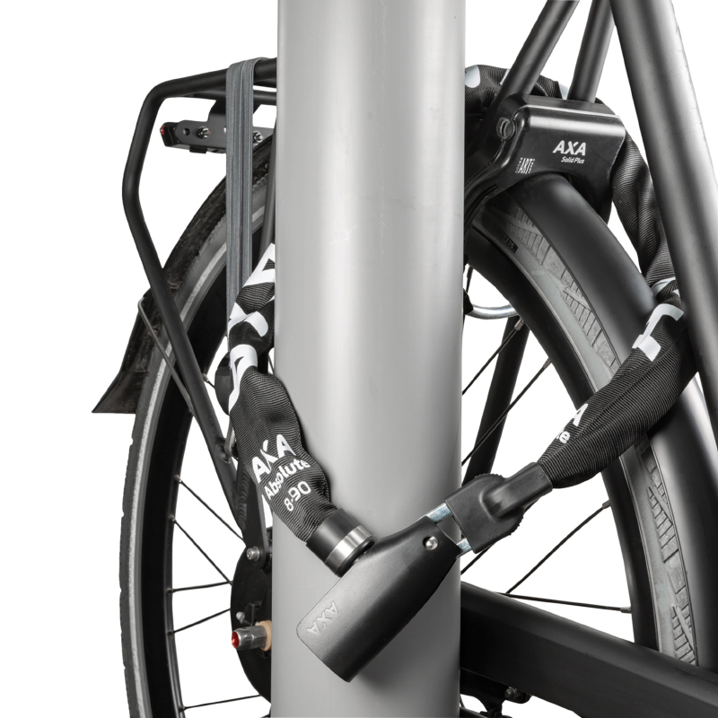 Antivol velo chaine a cle Axa absolute diam 8 MM L0.90M noir - niveau protection eleve pour velo electrique - securite niveau 9-15 - vue 5