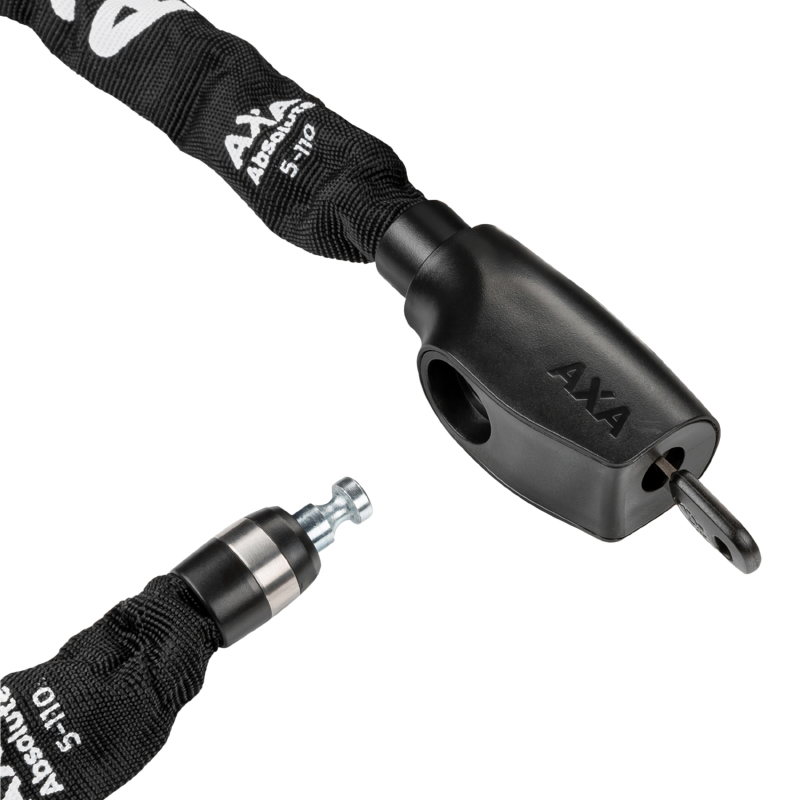Antivol velo chaine a cle Axa absolute diam 5 MM L1.10M noir - securite niveau 7-15 - vue 3