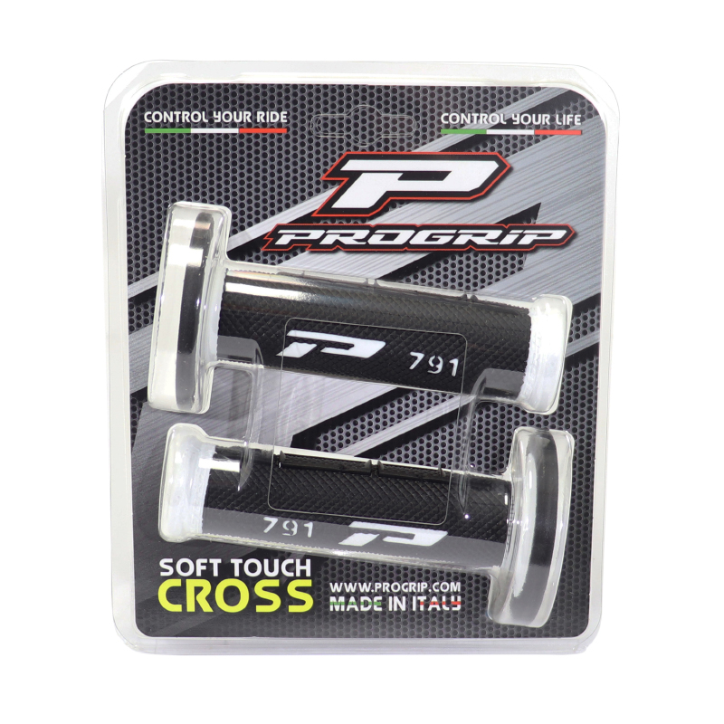 Revêtement poignée Progrip 791 double densité base blanc-noir closed end 115 mm - vue 2