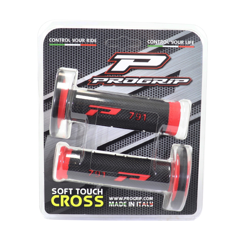 Revêtement de poignée Progrip 791 double densité base rouge-noir closed end 115 mm (paire) - vue 2
