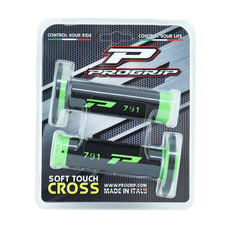 Revêtement poignée Progrip 791 double densité base vert-noir closed end 115 mm (paire) - vue 3