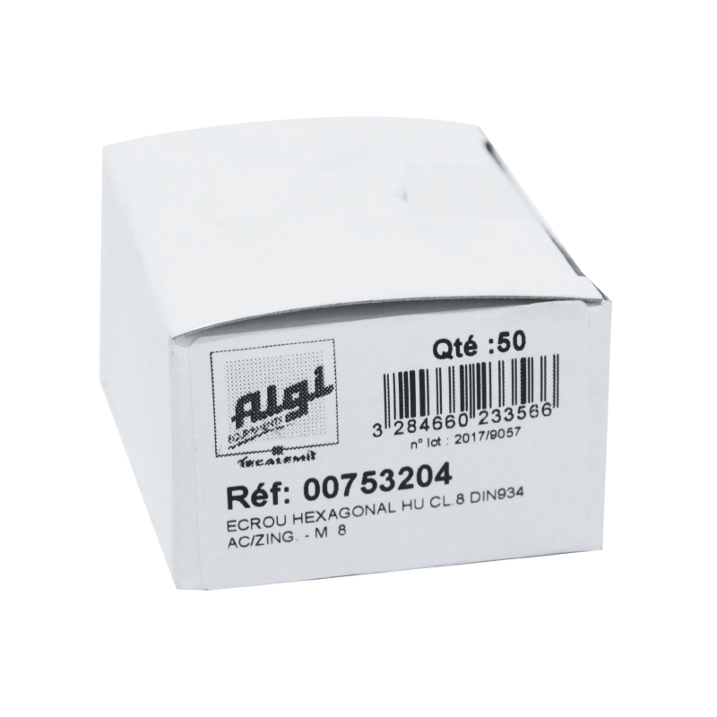 Écrou 6 pans diamètre M8 boîte de 50 pièces ALGI (753204) - vue 3