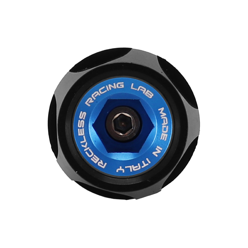 Bouchon d'huile moteur Reckless aluminium Yamaha 530 TMAX 2017-2019 noir-bleu - vue 2