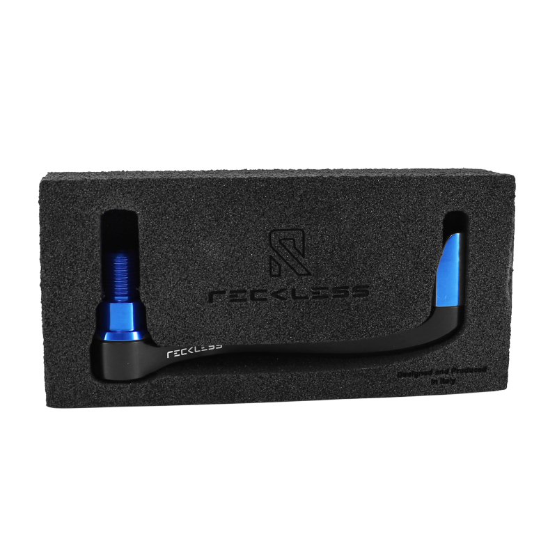 Protection levier de frein Reckless alu Yamaha 530 TMAX 2017-2019 noir-bleu droit - vue 3