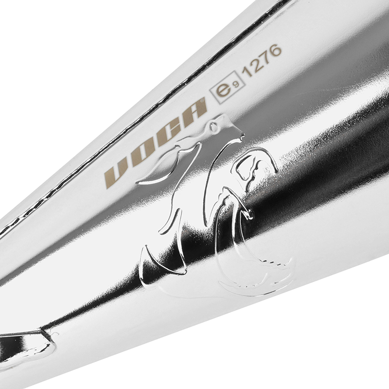 Silencieux VOCA Racing chromé passage bas aluminium bleu Sherco 50 SM-R SE-R - vue 5