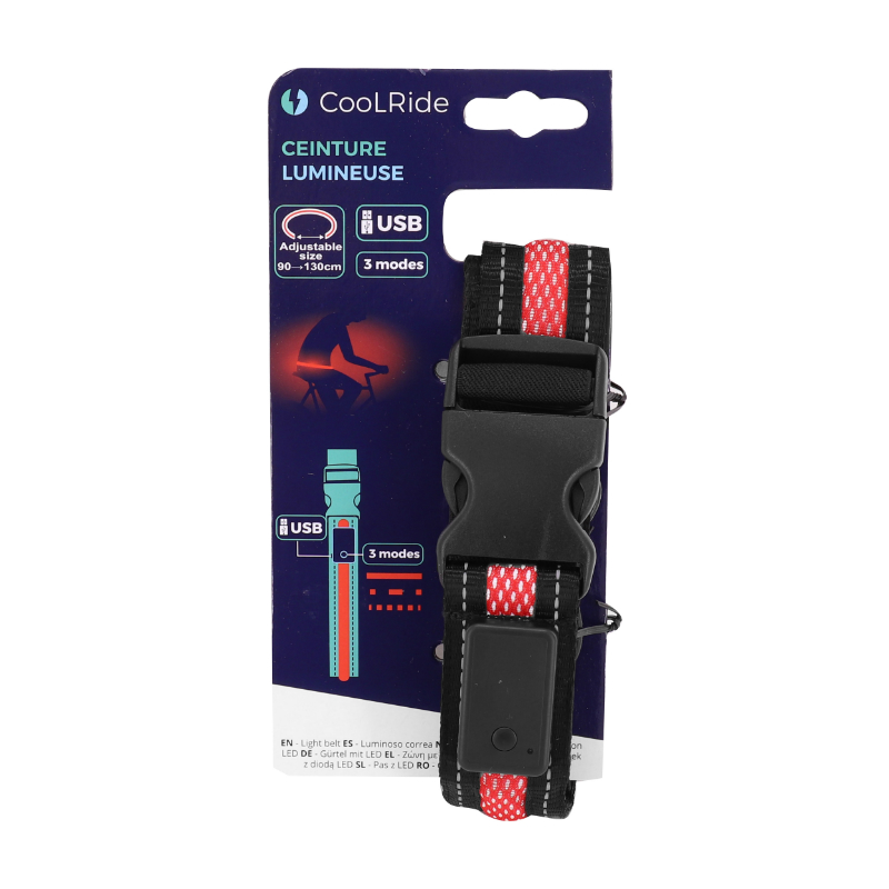 Ceinture d'éclairage vélo USB avec télécommande 2 modes flash et continu Sélection P2R - vue 5