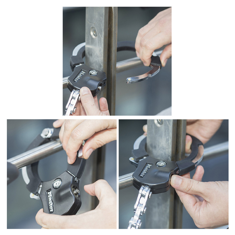 Antivol vélo trottinette à menotte Masterlock Street Cuff L36 cm avec 4 clés niveau sécurité 9 - vue 5