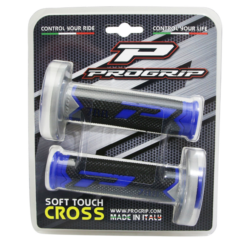 Revêtement de poignée Progrip 788 Triple densité base color bleu-noir-gris closed end 115 mm (paire) - vue 2