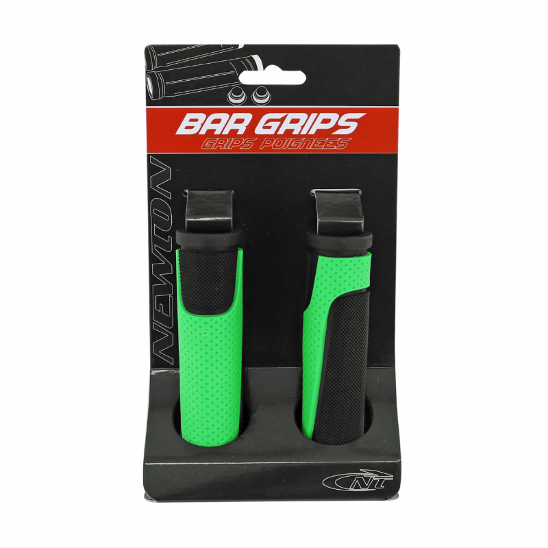 Poignées VTT Newton Rubber noir-vert L125mm (paire) - vue 2
