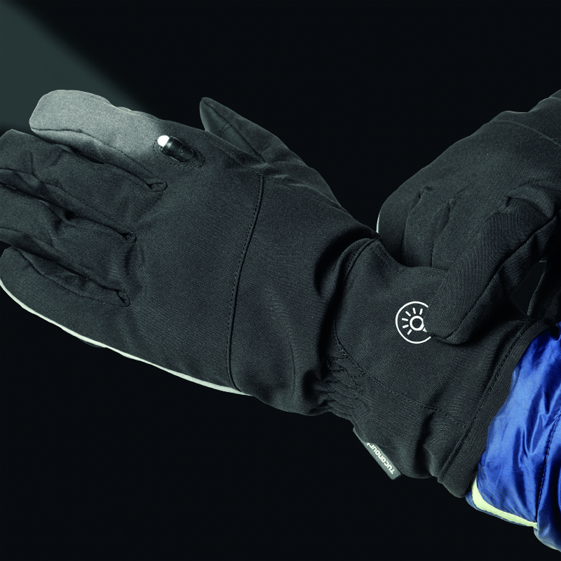 Gants vélo City Long Tucano Lux noir taille M avec éclairage LED USB intégré - vue 5