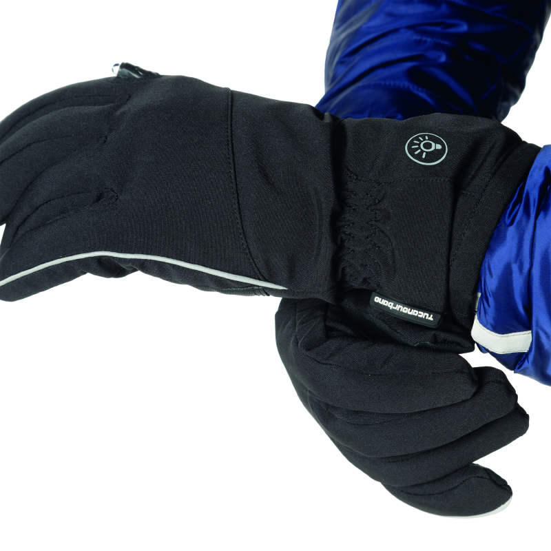 Gants vélo City Long Tucano Lux noir taille M avec éclairage LED USB intégré - vue 7