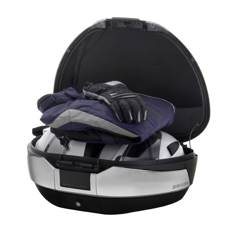 Top case Shad SH48 titanium 48L avec platine (contenance 2 casque integral) (l61xh31xp46cm) avec couvercle + double dosseret (D0B48406R) - vue 3