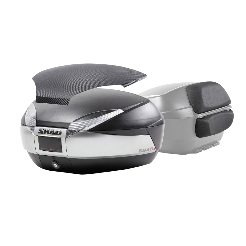 Top case Shad SH48 titanium 48L avec platine (contenance 2 casque integral) (l61xh31xp46cm) avec couvercle + double dosseret (D0B48406R) - vue 4