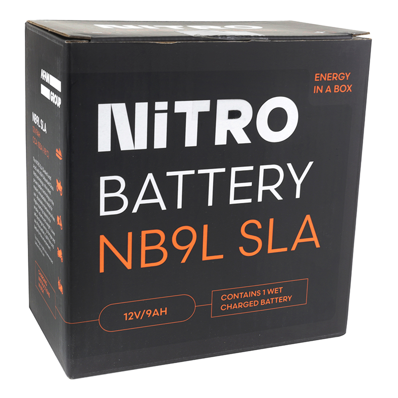 Batterie 12V 9 ah NB9L Nitro sla sans entretien prete a l'emploi (lg135xl75xh139mm) (activee en usine-fa) - vue 2