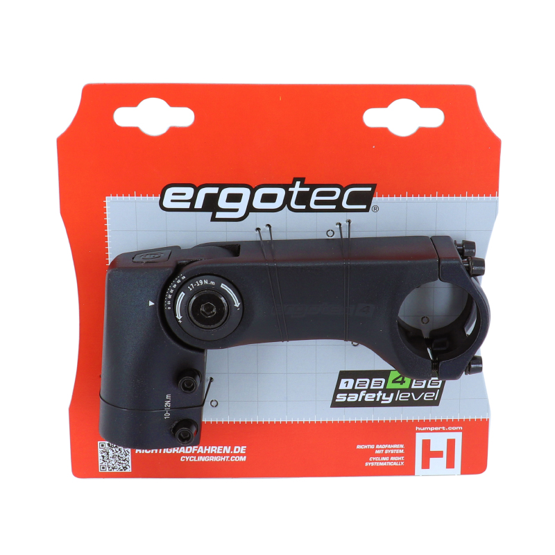 Potence VTT urbain trekking Ergotec réglable Sepia rehausse aluminium noir 31,8 110 mm pour fourche 1"1/8 - vue 4