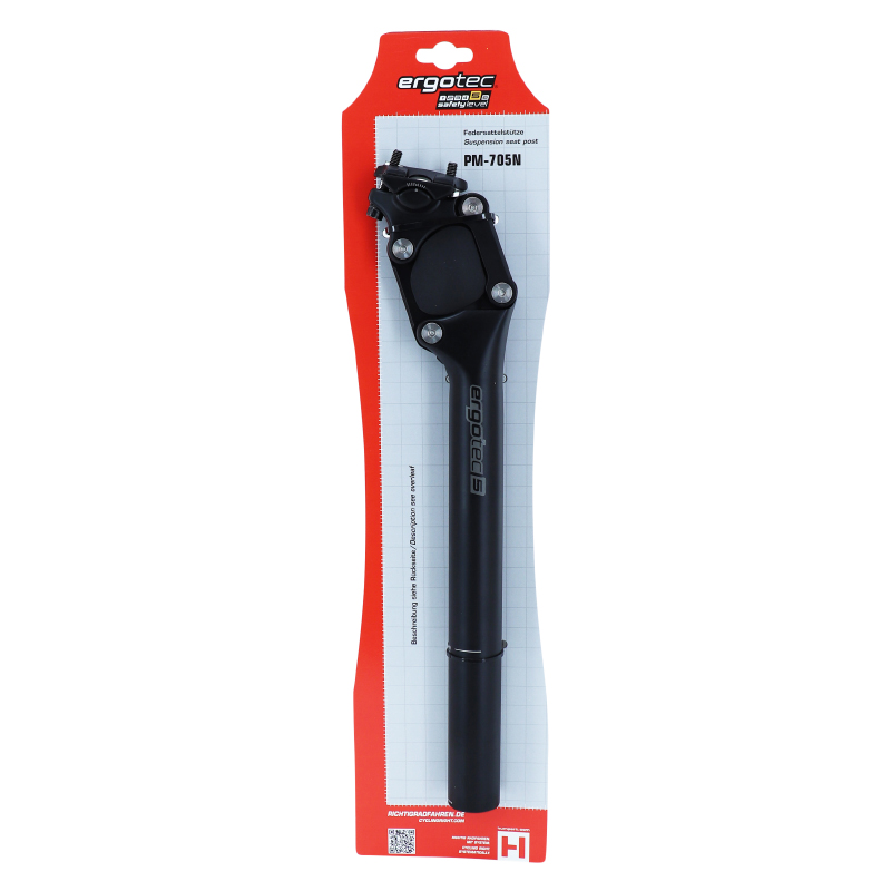 Tige de selle Ergotec parallelogramme aluminium noir 27,2 mm L350 mm - vue 4