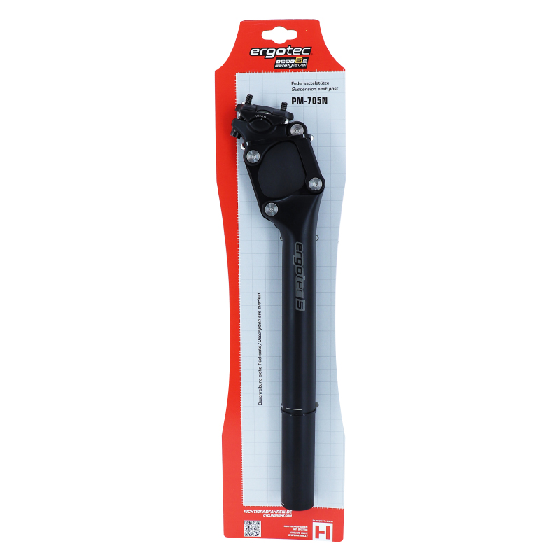 Tige de selle Ergotec parallelogramme aluminium noir 31,6 mm L350 mm - vue 4