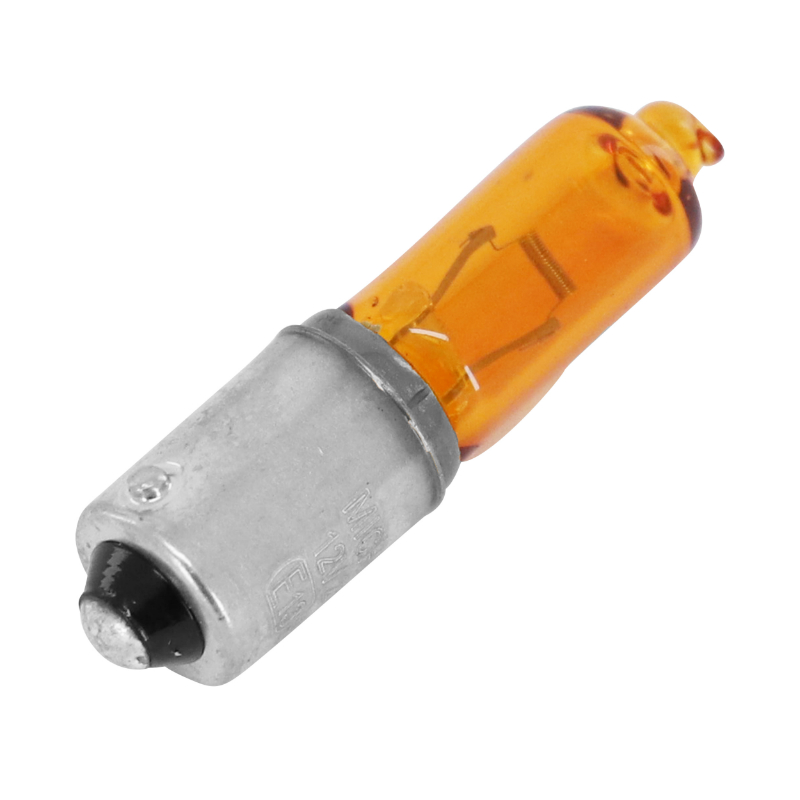 Ampoule-lampe halogene miniature H21W 12V 21W culot BAX9S norme E13-2D3 mini long ergots decales orange (clignotant) (vendu par 10) -Vicma - vue 2