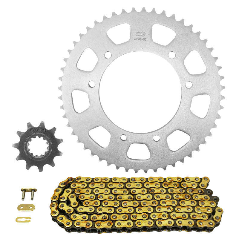 Kit chaine adaptable rieju 50 MRT SM 2009+2017 420 13X52 (diam couronne 105-125-8.5) -Afam