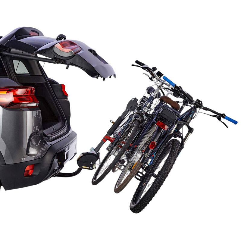 Porte velo d'attelage suspendu Mottez hercule pour 3 velos vae inclinable avec antivol, syteme easy pour montage rapide - fabrication francaise homologue ce - charge maxi 60KGS - vue 4