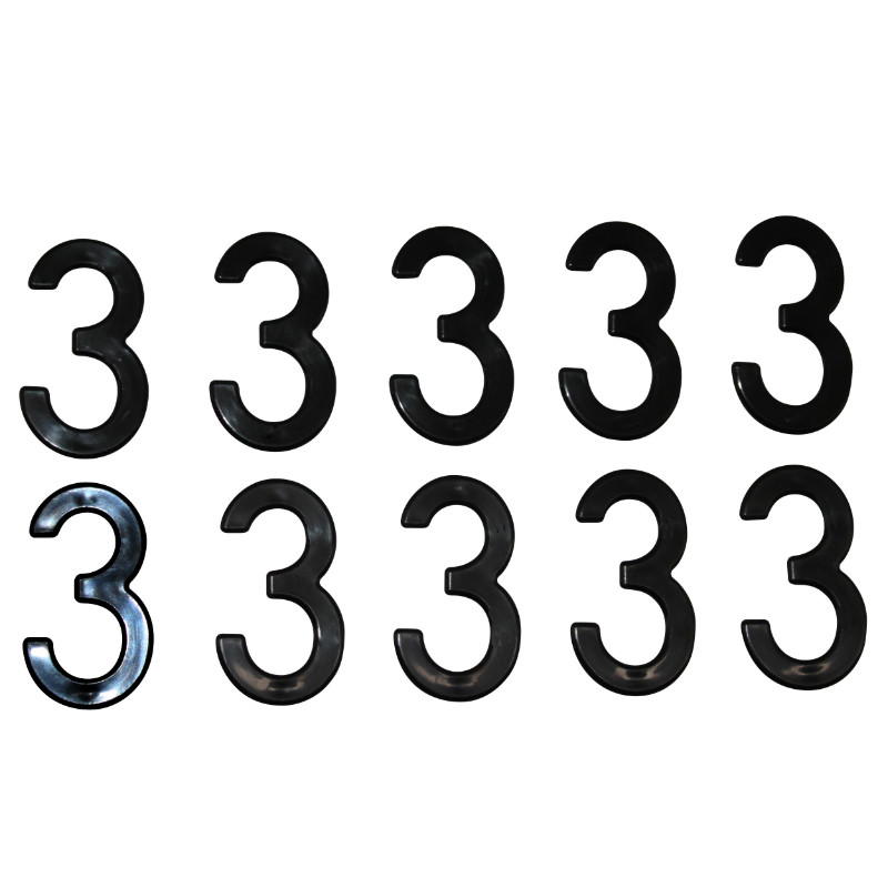 Chiffre plaque Tiflex 45 mm numéro 3 (lot de 10)
