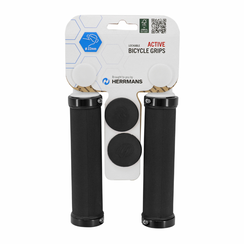 Poignée City Herrmans Diamond Lock noir L130mm serrage double collier (paire) - vue 4