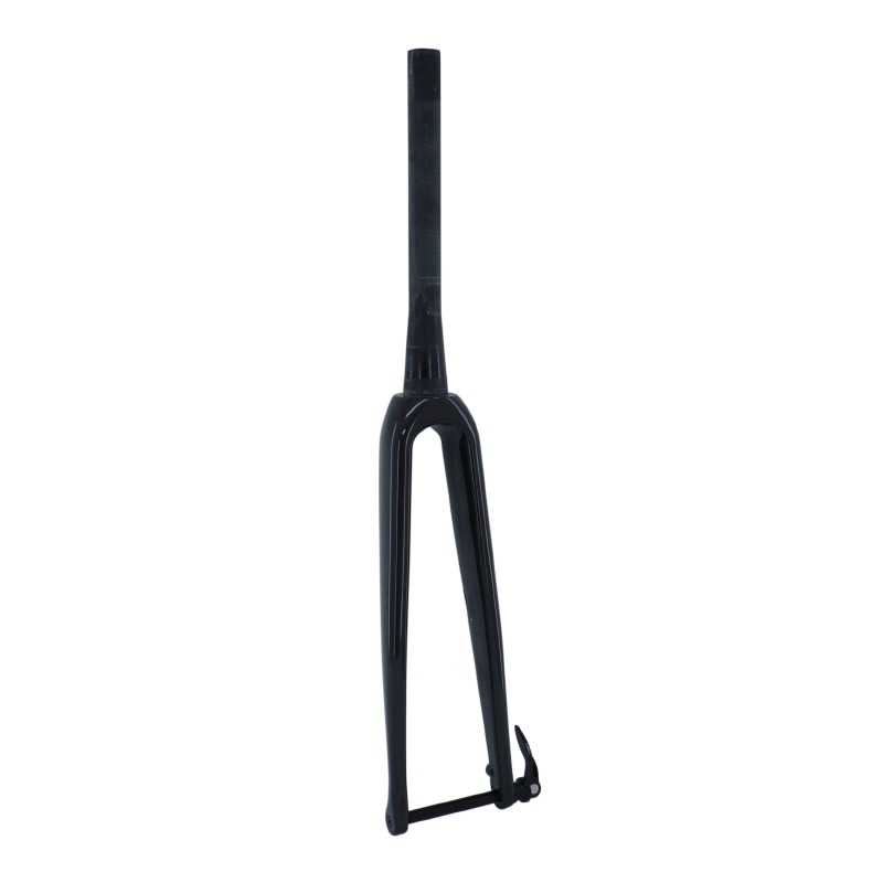 Fourche route 700C carbone 3K droite pivot carbone conique lisse 1"1-2 en bas et 1"1-8-28,6 exterieur, pour frein a disque et axe traversant 12MM 395GRS - vue 3